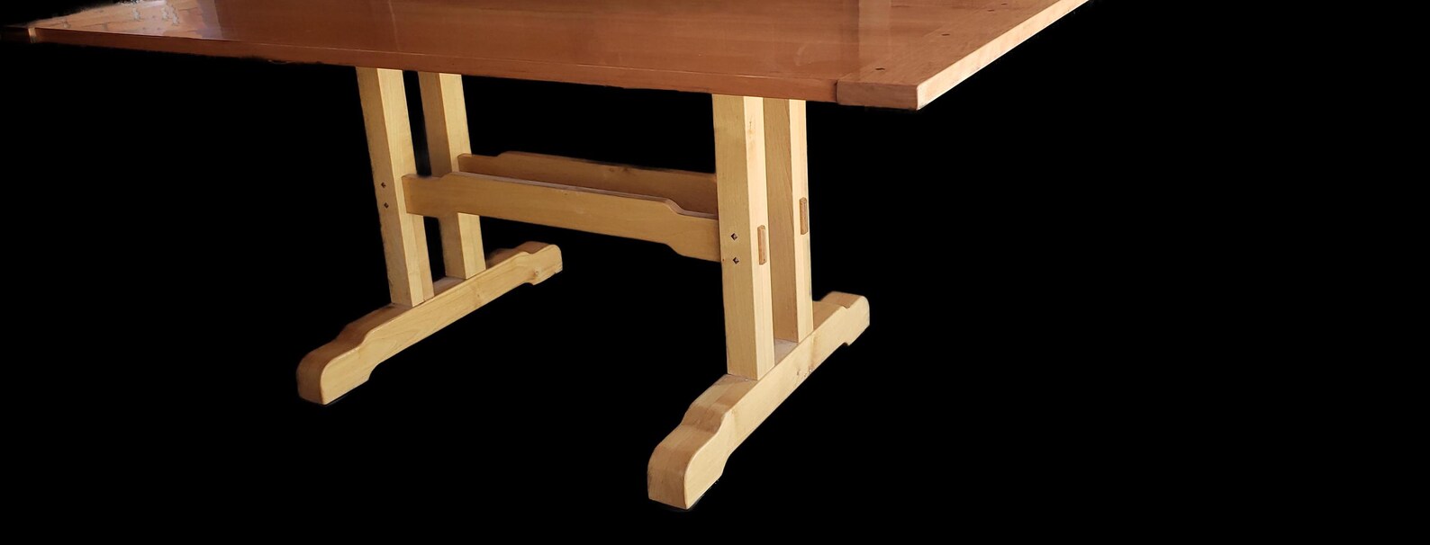 Solid Wood Trestle Style Dining Table - Etsy