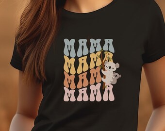 Mama and Baby Koala Bear Shirt, Boho T Shirt, Mom Gift, Retro Mama Shirt, Mother’s Day Gift, Mom Life Shirt, Motherhood Shirt, Mama Bear Tee