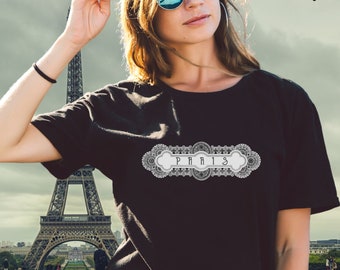 Paris France Shirt, Comfort Colors, Eifel Tower Tshirt, Vintage Front and Back Design, Vacation in Paris, Women's Shirt, Girl's Trip Shirt