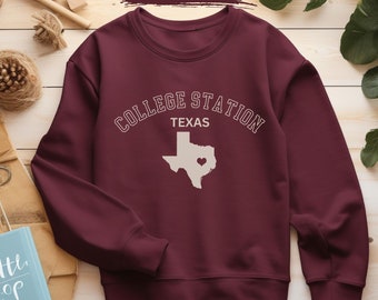 Texas Aggie College Station Sweatshirt, Texas A and M Shirt, Football Game Day Shirt, Student Graduation Gift, Aggie Mom, Aggie Dad Gift