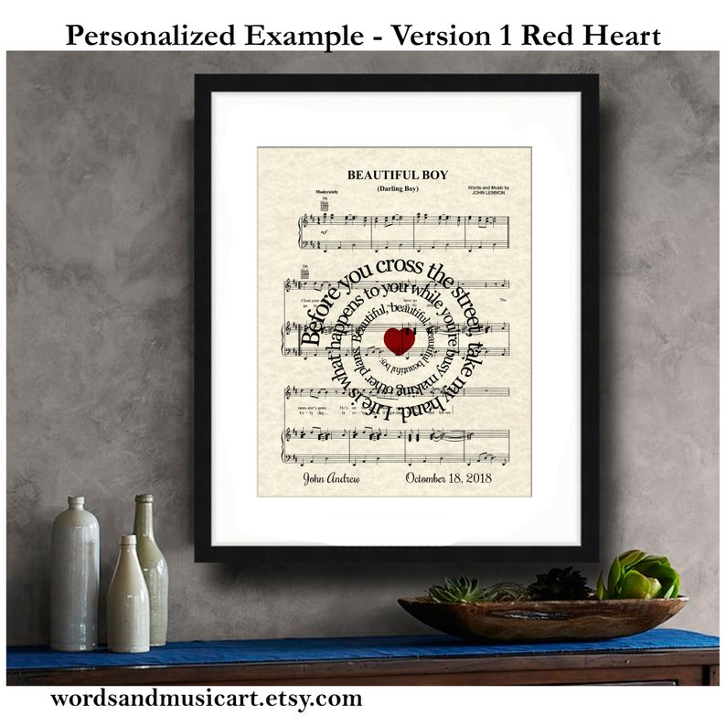 Beautiful Boy Song Art Print John Lennon Nursery Art Etsy