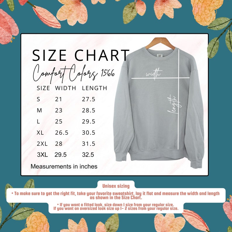 Wildflowers Women's Sweatshirt, Vintage Floral Cottagecore, Boho Women's Comfort Colors Shirt, Watercolor Woodland and Nature Shirt image 6