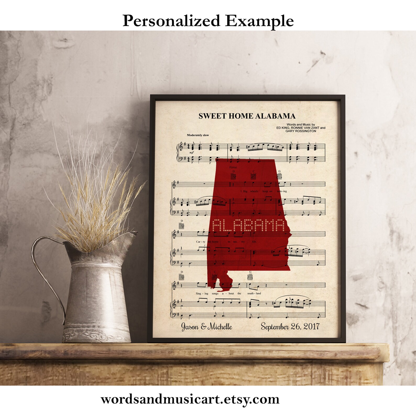 Sweet Home Alabama Song Art Print Lynyrd Skynyrd Etsy