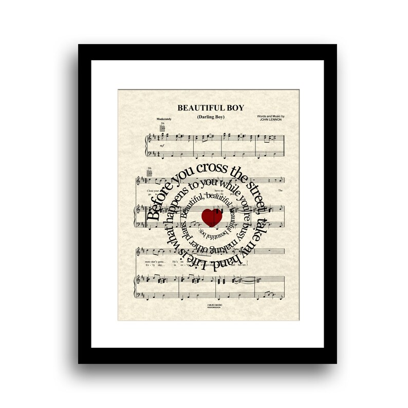 Beautiful Boy Song Art Print John Lennon Nursery Decor Etsy