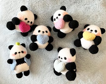 Handmade Crochet Amigurumi Cute Panda Keychain / Toys / Home decor / Collection / Gift