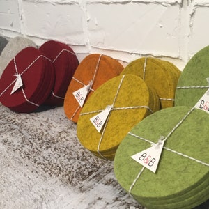 Wool Felt Coasters- Set of 4: Assorted Colors