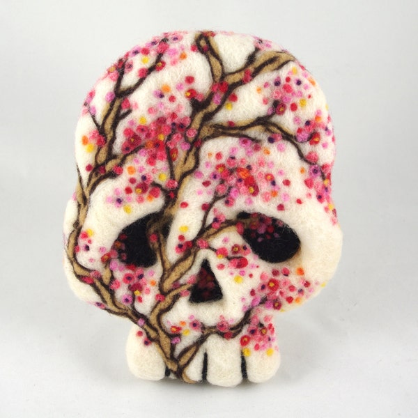 OOAK Needle Felted Plush - Japanese Sugar Skull