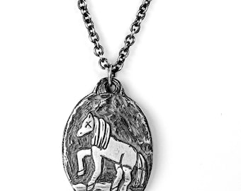 Horse Luck | Heavy Silver Pendent | Hand Made 925 Recycled Silver | Chunky Solid Sterling Silver | Unisex Handmade Pendent Necklace | Pony