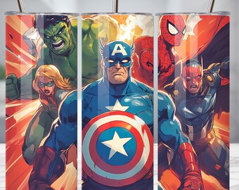 Marvel Tumbler Wrap | Marvel Superhero Tumbler Wrap PNG | 20oz Cartoon Sublimation Design | Best Selling Png Wrap | Digital Instant Download
