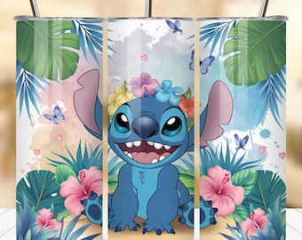 Stitch Tumbler Wrap PNG: 20oz Skinny Sublimation Design (Digital Download)