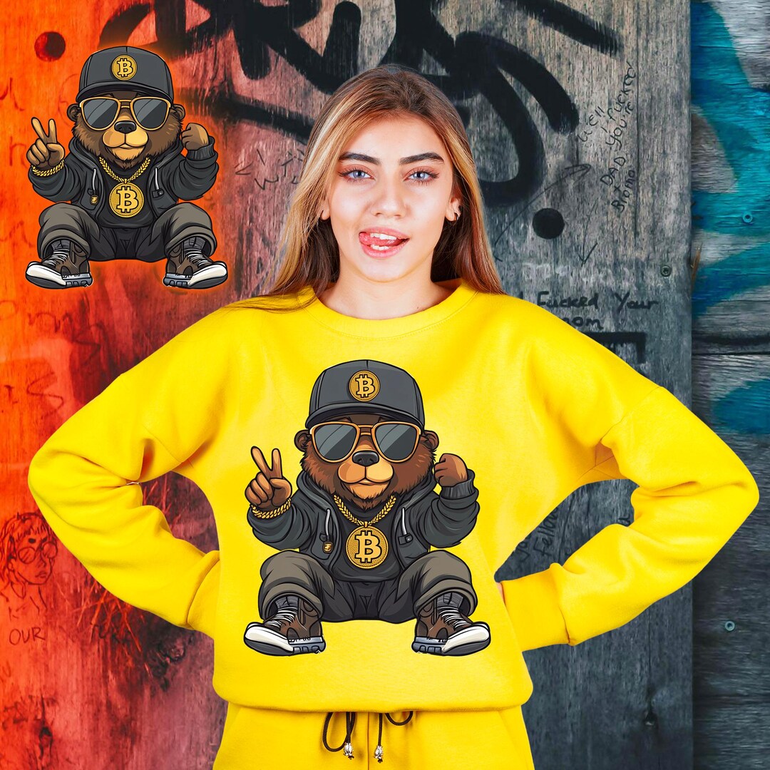 Rapper Cartoon Bär Graffiti PNG: Urban Hip-Hop Design (Digitaler ...