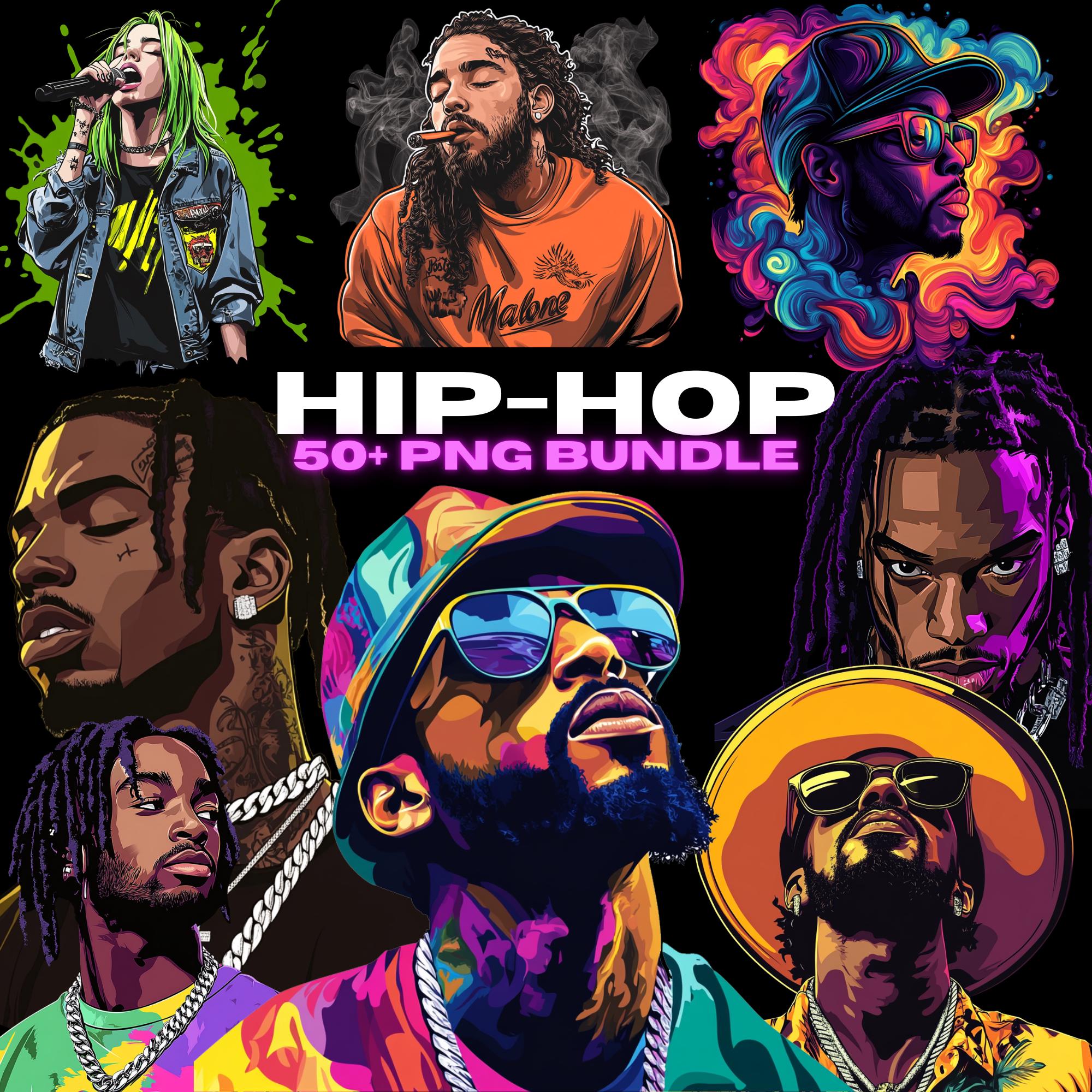 Hip Hop PNG Design Bundle: Rappers-style Graphics (digital