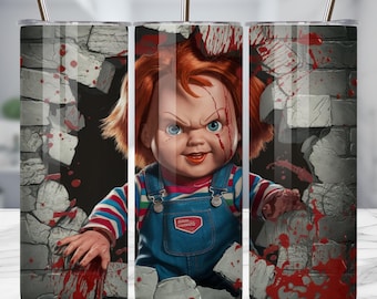 Chucky Horror 20oz Tumbler Wrap: Halloween PNG Design (Digital Download)