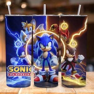 The 3 Characters Tumbler Wrap PNG | 20oz Skinny Trio Sublimation Design | Cute Cartoon Cup Wrap | Instant Digital Download Design