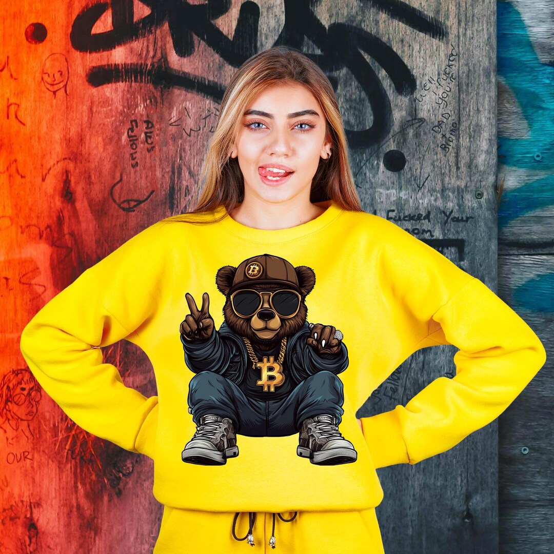 Pink Rapper Bear Rapper Teddy Bear PNG: Gangster Graffiti Bear, Urban DTF (digital ...