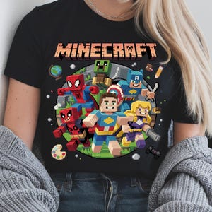 Diseño PNG de superhéroes de Minecraft Marvel / Clipart de superhéroes de Minecraft Crossover / Descarga digital por sublimación / Avengers Minecraft PNG