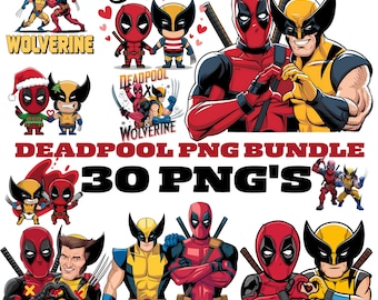 Bundle of 30 Deadpool & Wolverine Png's | Deadpool Png | Wolverine Png | Marvel Png | Deadpool 3 Png Design | Digital Arts And Crafts Png