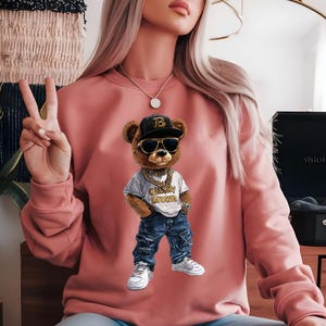 Gangster Bear Png | Teddy Bear PNG | Raper Cartoon Bear Graffiti | Boss Bear Png | Hip-Hop Bear | Najlepiej Sprzedające się | Urban DTF Digital Download