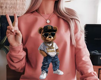 Rapper Teddy Bear PNG: Gangster Graffiti Bear, Urban Hip-Hop (Digital Download)