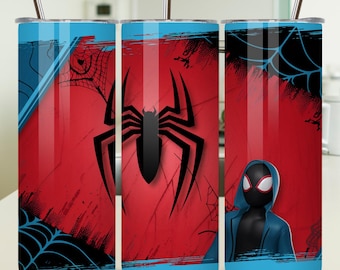 90s Superhero Tumbler Wrap: Spiderman Watercolor Design (PNG Digital File for 20oz Tumblers)