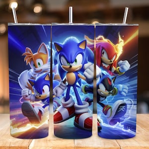 The 3 Characters Tumbler Wrap PNG | 20oz Skinny Trio Sublimation Design | Cute Cartoon Cup Wrap | Instant Digital Download Design