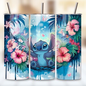 magic stitch tumbler wrap png, floral stitch png sublimation, watercolor stitch tumbler design, 20oz skinny tumbler sublimation, stitch floral png wrap, cute alien tumbler wrap png, disney inspired stitch png file, sublimation stitch floral wrap, digital download 20oz tumbler, kawaii stitch tumbler png, cartoon character skinny wrap, floral print tumbler sublimation, stitch wrap design png