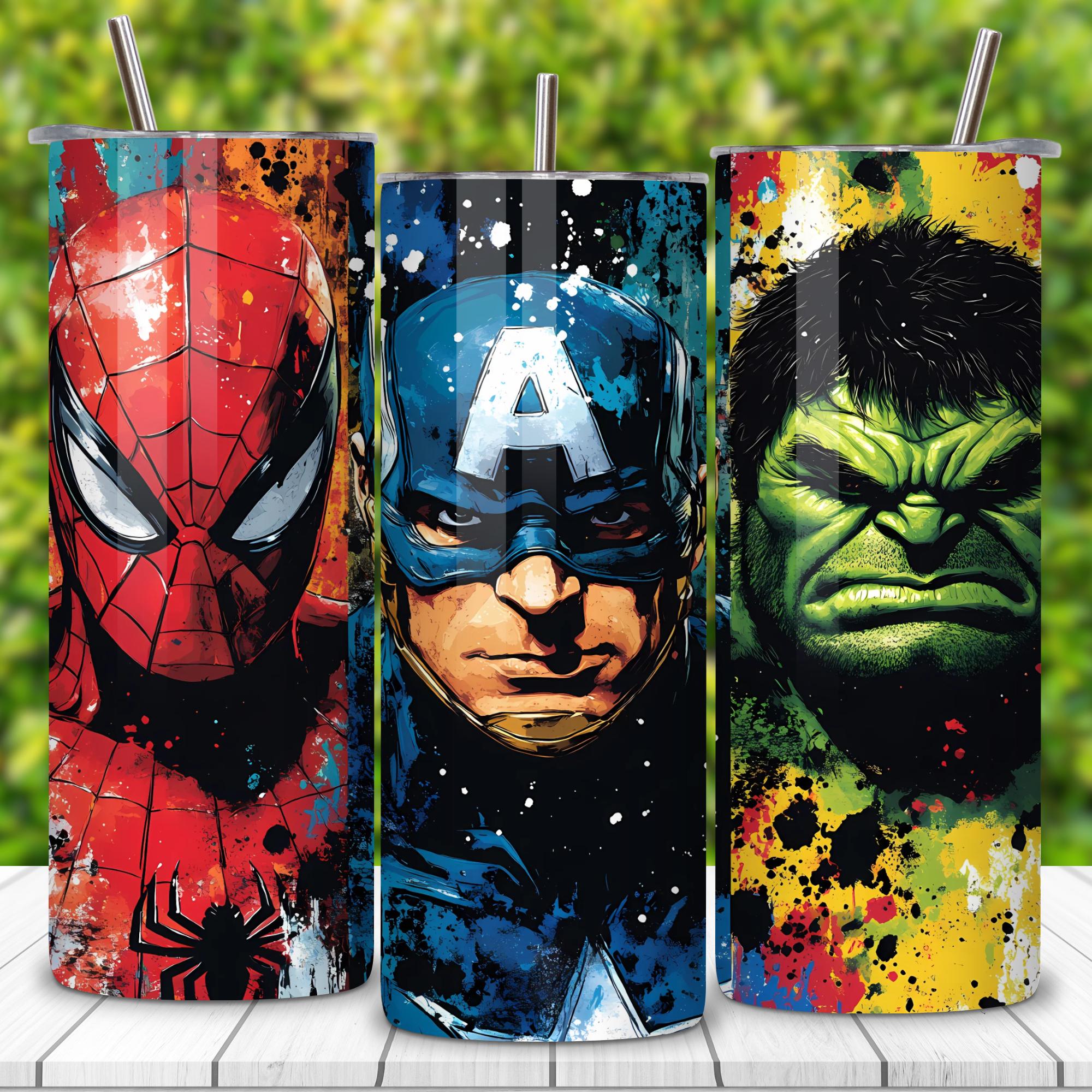 FULL WRAP TUMBLERS 【アイアンマン】 Marvel Heroes 20oz Tumbler Wrap PNG | Superhero Sublimation Design
