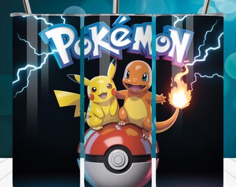 Best Selling Pokemon 20oz Tumbler Wrap PNG | High-Resolution | 90s Cartoon Tumbler Wrap Design (Digital Download)