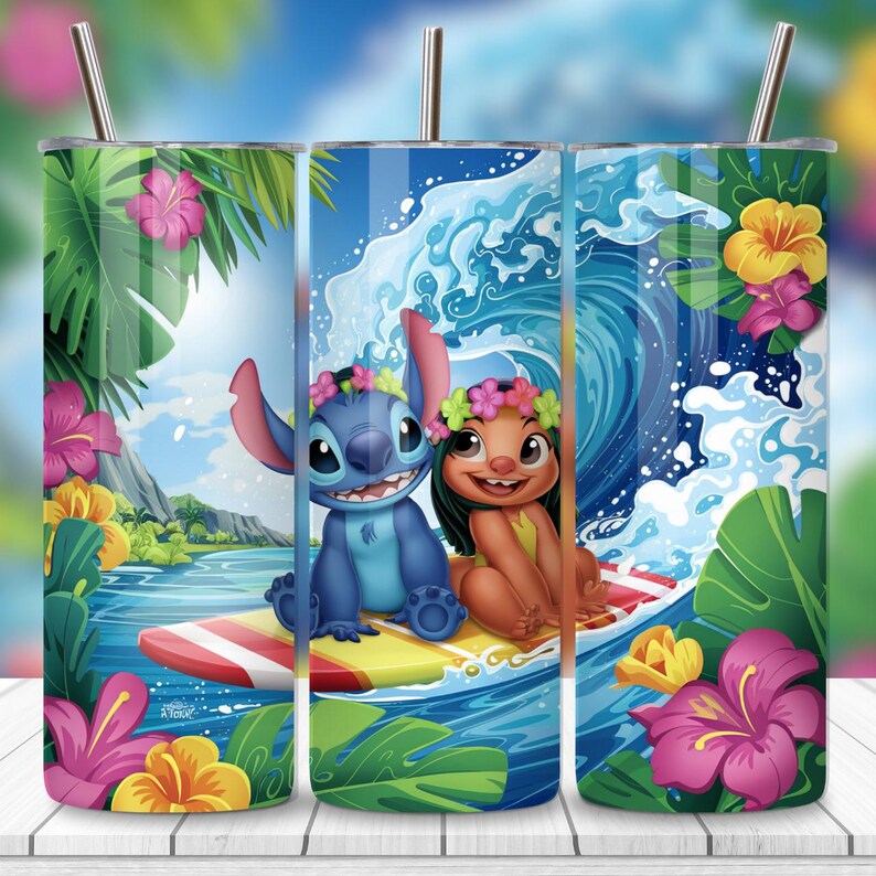 glitter stitch skinny tumbler png, cartoon character wrap digital, sublimation design for cartoon fans, stitch kawaii sublimation png, digital wrap cute stitch design, 20oz sublimation cartoon wrap, instant download tumbler file, glitter effect cartoon design, printable sublimation wrap for stitch, skinny stitch tumbler design