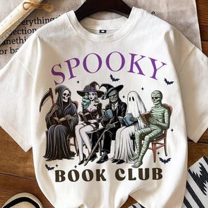Spooky Book Club PNG: Witch Reading Halloween Design (Digital Download)