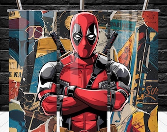 Envoltorio para vaso de 20 oz de Deadpool de los 90 (descarga digital)