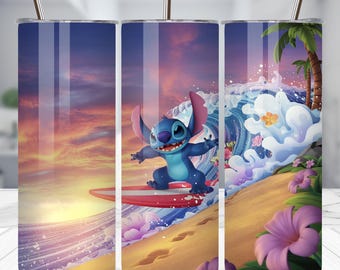 Envoltura para vaso Stitch: diseño de vaso recto de 20 oz