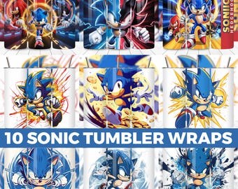 10 Sonic Tumbler Wrap Designs | Hedgehog Tumbler Wrap | 20oz Tubmler Wrap Design | Best Selling Tumbler Wrap | 90s Cartoon Tumbler Designs