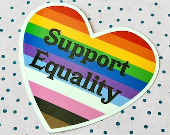 Free Shipping! Support Equality LGBTQIA+ Vinyl Sticker