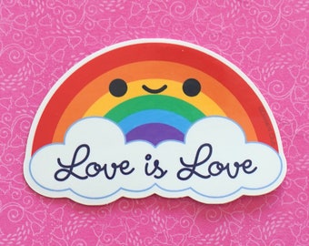 Free Shipping! Love is Love PRIDE Rainbow LGBTQIA+ Support, Equality Vinyl Sticker