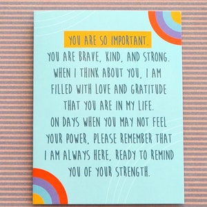 You are So Important Encouragement & Emotional Support Uplifting Greeting Card image 3