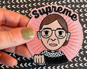 Supreme RBG Ruth Bader Ginsburg Fist Bump Embroidered Patch