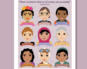 Sheroes Famous Women in History Collection 8x10 Art Print, Inspiring Women, Empowered Women Poster