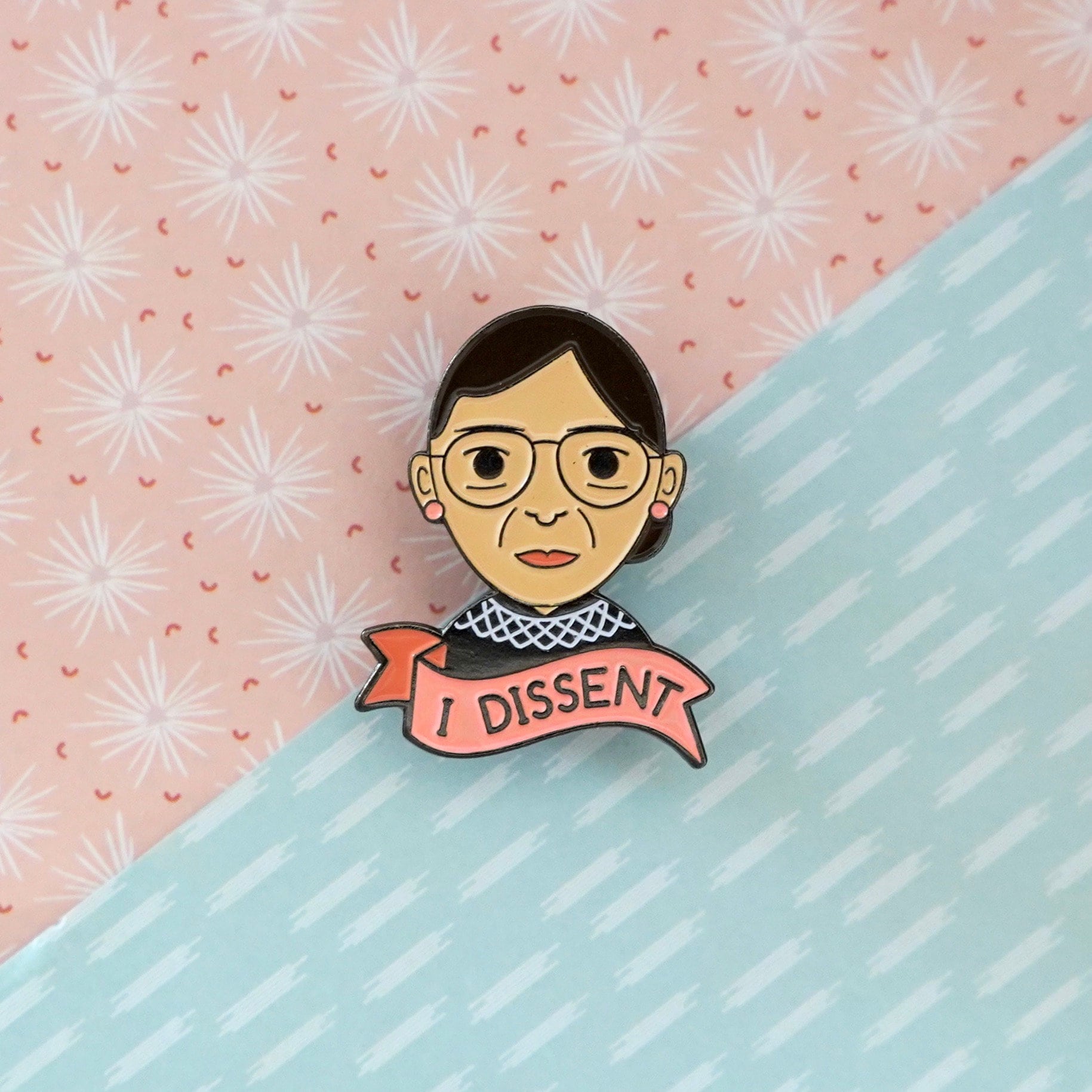 Dissent Enamel Pin RBG Feminism Brooche Female Justice Badge for Women Girl Collar Backpacks Jackets Decoration Pin Style A