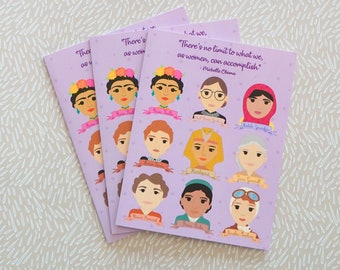 3 Card Pack: Famous Women in History Empowering, Feminist, Friendship, Inspiring Greeting Cards