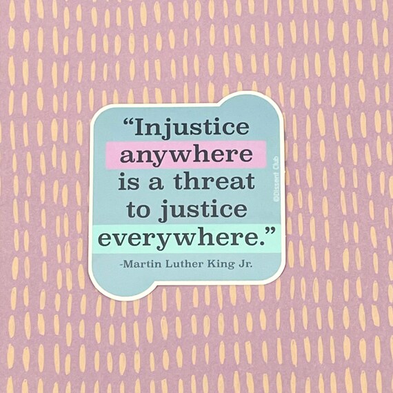 Martin Luther King Jr Injustice Anywhere Quote Etsy Hong Kong