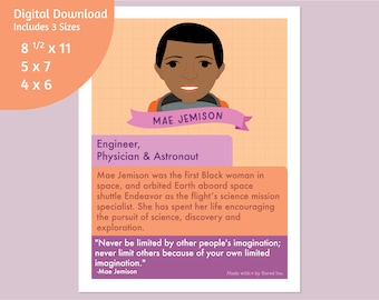 Download! Mae Jemison Biography, Facts, Portrait for School, Library, Educational Use, Famous Women in History