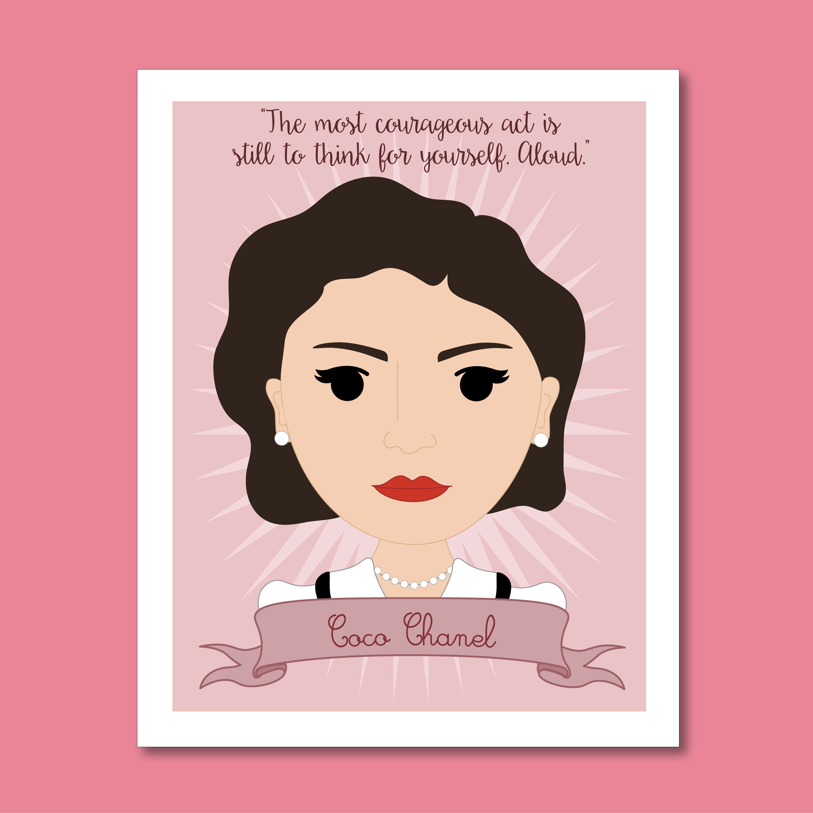 Sheroes Collection: Coco Chanel 8x10 Art Print Famous Women 