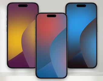 Fondo de pantalla minimalista con degradado para móvil, descarga digital, fondo abstracto para teléfono (paquete de 3)