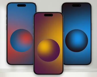 Fondo de pantalla minimalista con degradado para móvil, descarga digital, fondo abstracto para teléfono (paquete de 3)