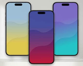 Fondo de pantalla minimalista con degradado para móvil, descarga digital, fondo abstracto para teléfono (paquete de 3)