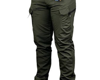 Pantaloni Tattici Cargo Uomo In Cotone E Poliestere, Con Ginocchiere Rimovibili, Per Trekking, Caccia E Outdoor