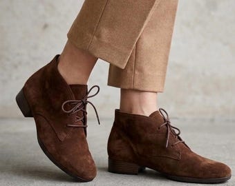 Stivaletti Gabor Air Cube in camoscio / Scarpe comode color marrone cioccolato (taglia EU 36.5)