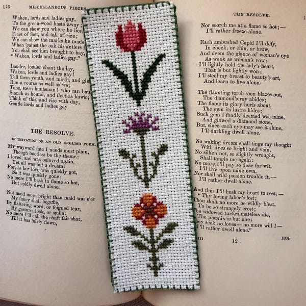 Floral Cross Stitch Bookmark (PDF Pattern)