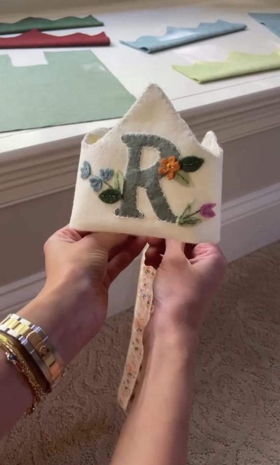 Hand Embroidered Felt Crown Template: Letter Edition (PDF Pattern)